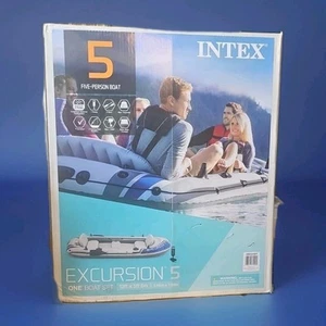 Serie de botes inflables INTEX Excursion 5 con remos de barco de 54 pulgadas y bomba de alto rendimiento - Imagen 1 de 17