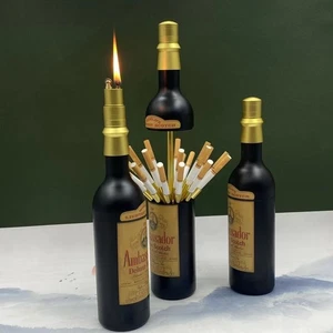 Rauchbox Etui, Weinflaschenspender Pop Up Zigarettenetui mit Feuerzeug - Bild 1 von 10