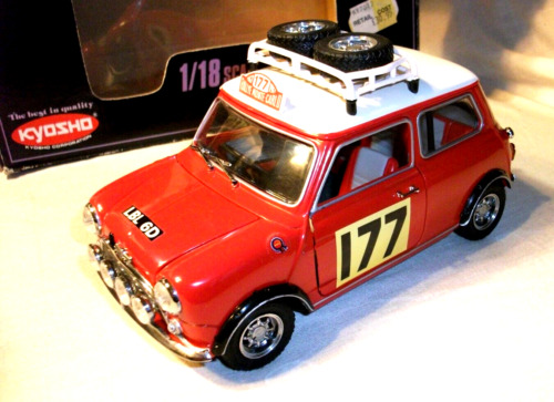 Kyosho,  Mini Cooper, 1967 Monte Carlo Rally.  1:18 Diecast Model.  Mint In Box.