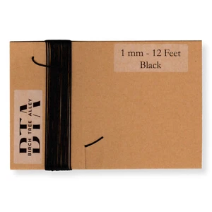 12 Ft Dial Cord String (144") BRAIDED 1mm BLACK for Vintage Tube Radio Tuner - Picture 1 of 6