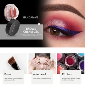 HANDAIYAN Waterproof Eyebrow Gel Eye Liner Cream With Brush Makeup UK - Picture 1 of 45