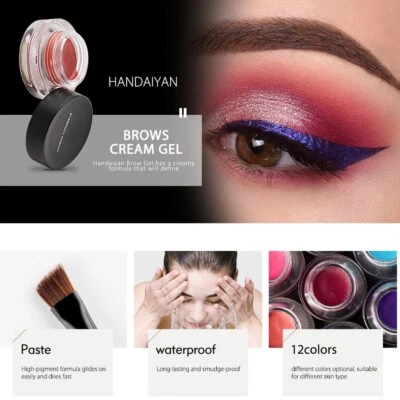 HANDAIYAN Waterproof Eyebrow Gel Eye Liner Cream With Brush Makeup UK - Image 1 of 4