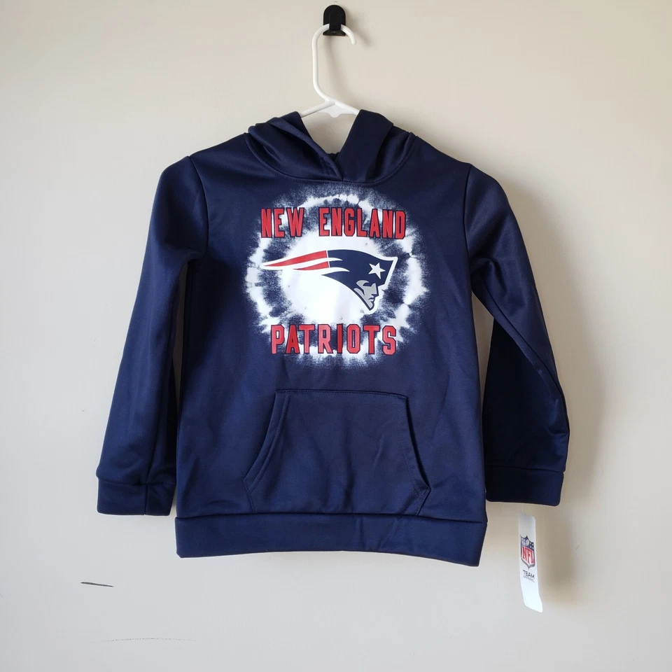 New England Patriots Hoodie Sweatshirt Youth Large 10/12 NFL Blue Girls Kid