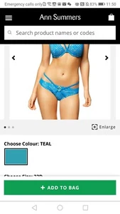 Ann Summer ARDA Bikini Bottom size 6 Teal - Bild 1 von 3