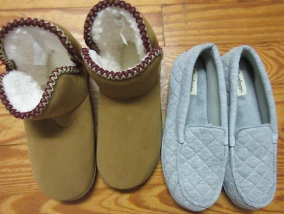 2 Pair Ladies Womans Slippers Booties Dearforms Muk Luks Size 7 - 8 NEW NO TAGS - Image 1 of 4