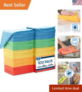 100 Pack Microfiber Cleaning Cloth, Bulk Microfiber Towel for Home, Reusable ... - Picture 1 of 7