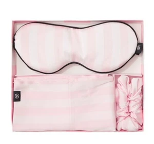 Victoria's VICTORIA SECRET Pink SATIN Pillowcase SCRUNCHIE Eye Mask GIFT SET - Picture 1 of 4