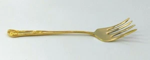 Unbranded Large Gold Toned Baroque Style Cold Meat 10" Serving Fork - Picture 1 of 4