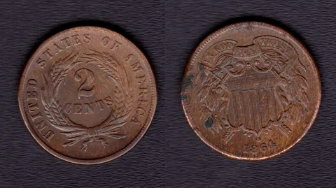 1864 Two Cents Large Motto - Clear "WE" - (Double 64!!) Cover