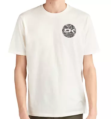 NUEVO CON ETIQUETAS PARA HOMBRES DAKINE GLOBAL WAVE NIEVE ESQUÍ S/S CAMISETA $30 L surf blanco algodón Foto 1 de 3