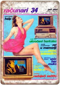 Racunari 34 Computeranzeige Vintage Reproduktion Metallschild D69 - Bild 1 von 2