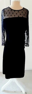 Kaleidoscope Damen Kleid Velours gepunktet gerafft schwarz Größe UK 12 neu mit Etikett - Bild 1 von 8