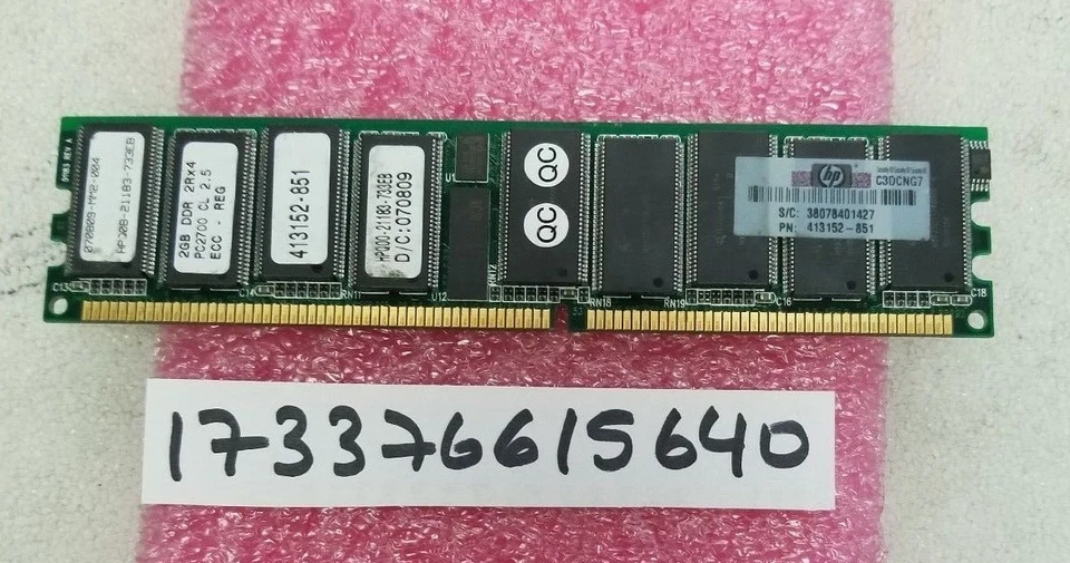 2GB DDR PC  PC2700R DDR-333 333   333MHZ 184PIN ECC-REG RDIMM 2RX4 128X4  - Image 1 of 1