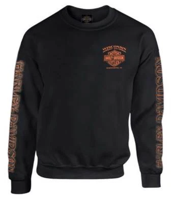 Sudadera pulóver polar Harley-Davidson Eagle Piston para hombre, negra 30299948 Foto 1 de 2