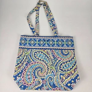 Bolso de Mano Vera Bradley Capri Azul Acolchado Patrón Paisley Con Correas para el Hombro - Imagen 1 de 9