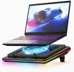 llano RGB Laptop Cooling Pad mit leistungsstarkem Turbofan, Gaming schwarz - Bild 1 von 8