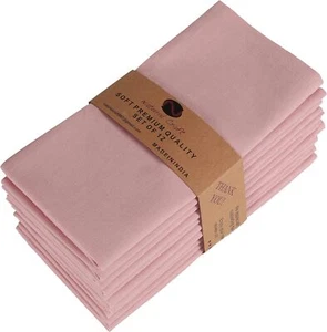 Pink Cloth Napkins Set of 12 Cotton Linen Fabric 12 Pk Fall Christmas Special Pr - Picture 1 of 3