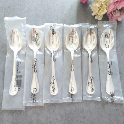 Christofle Rubans 6pcs Silverplate Flatware Coffee Spoon Near MINT - Image 1 of 4