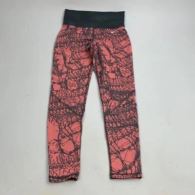 Nike Pro Leggings Coral Pink Black Dri Fit Size S Wide waist band with logo - Image 1 of 4