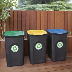 Stefanplast Pattumiera cm37x37x56h 50 Litri con coperchio raccolta differenziata - Imagen 1 de 1