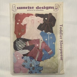 SUNRISE DESIGNS TODDLER SLEEPWEAR PATTERN SIZES 1T,2T,3T,4T - UNCUT - Picture 1 of 5
