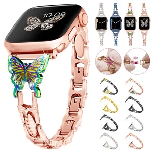 For Apple Watch Series 9/8/7/6/5/4/SE Ultra2 iWatch Butterfly Band 40/41/42/45mm - Picture 1 of 43