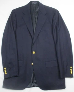 Ralph Lauren Mens 42L Navy Two Gold Buttons Blazer Wool Sport Coat Jacket Italy - Picture 1 of 13