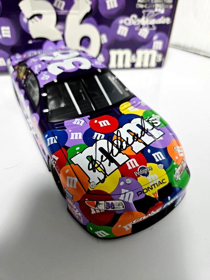 2002 Kenny Schrader #36 M&M Purple Color Vote Winner Autographed 1/24 Nascar - Image 1 of 4
