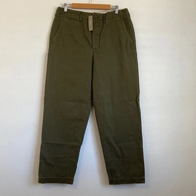 J Crew Wallace & Barnes selvedge officer chino pant Military Olive 33 x 32 - Image 1 of 4