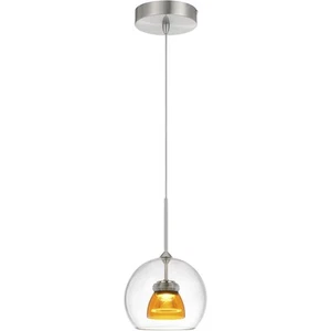 CAL Lighting & Accessories UP-335-CL-AMBCL Double Glass Mini Pendant - Picture 1 of 2