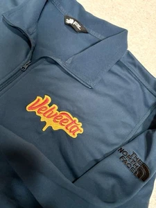 The North Face Fleece Mens Sz L Pullover 1/4 Zip Velveeta Logo Blue Embroidered - Picture 1 of 12