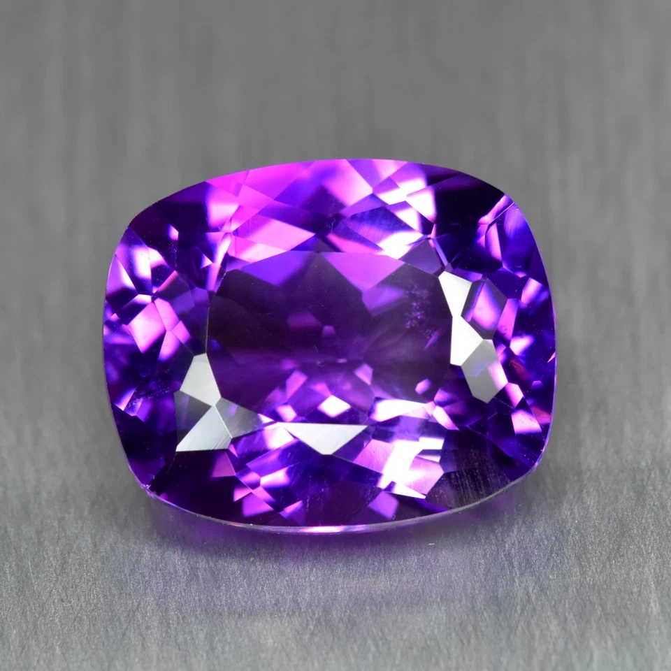10.23Ct Cushion_Fabulous Natural Vivid Purple Amethyst Gemstone _Bolivia - Image 1 of 1