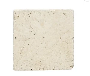 4 x 4 Crema Tumbled Travertine Mosaic Tile (Sold By 1 PIECE) - Picture 1 of 7