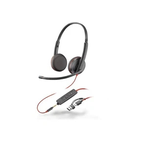 Plantronics POLY Blackwire 3225 Stereo USB-C Headset + USB-C/A Adapter - Picture 1 of 4