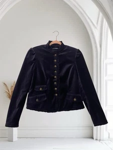 Chelsea & Theodore Women’s Purple Velvet Blazer Jacket Size 8 Fall Holiday Chic - Picture 1 of 19