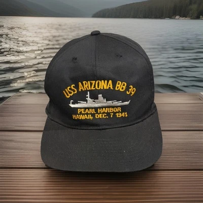 Бейсбольная кепка Pearl Harbor Hawaii USS Arizona BB 39 7 декабря 1941 ветеран Второй мировой войны черная - Изображение 1 из 4