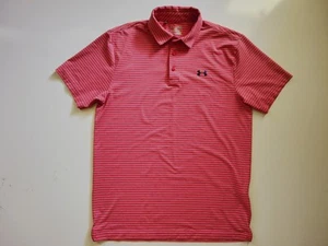 Under Armour Loose Heatgear Polo Golf Shirt Herren M orange grau gestreift - Bild 1 von 8