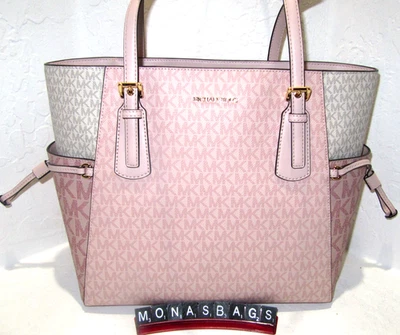 Bolso de Mano Michael Kors Voyager Grande Rubor en Polvo Firma Nuevo con Etiquetas $398 Foto 1 de 4