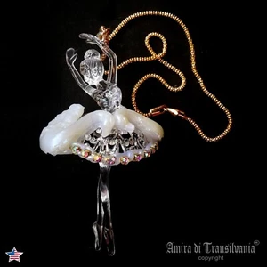Degas Ballerina Tchaikovsky Swan Lake Avangarde Pendant Futuristic Necklace Bib - Picture 1 of 24