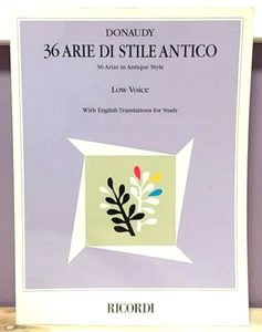 36 Arie di Stile Antico: Low Voice ~ W/ English Translation For Study ~ Songbook - Picture 1 of 7