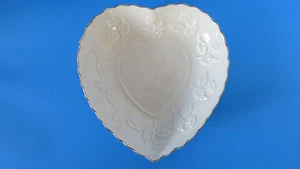 Heart Shape Porcelain Gold Trim With Flowers Candy Bowl - Picture 1 of 7