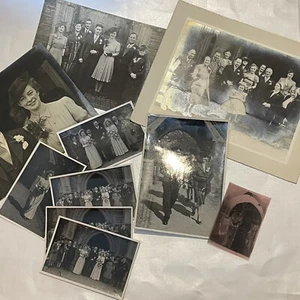 Paquete de boda doble en blanco y negro fotografías de colección años 40 quizás 1 negativo - Imagen 1 de 11