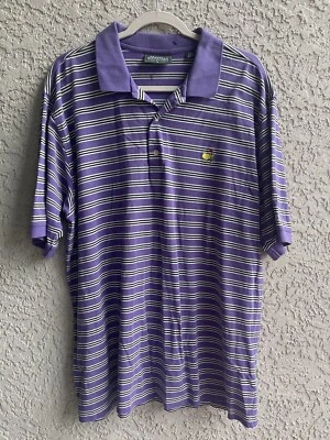 Camisa Polo Masters Collection Para Hombre XL Rayas Púrpura Golf Hong Kong De Colección #959 Foto 1 de 4