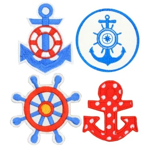 Boot Aufnäher bestickt Anker Ruder Ozean Schiff Marine Maritim Wasser Mode - Bild 1 von 6