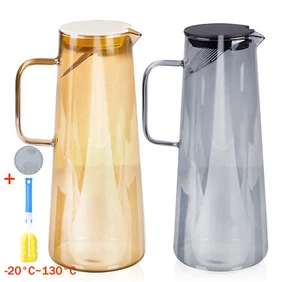 1.8 Liter Wasserkaraffe Glas mit Deckel Glaskaraffe Teekanne Heiß & Kaltgetränk - Bild 1 von 13