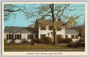 Sandwich Glass Museum su Cape Cod vista esterna cartolina cromata - Foto 1 di 2