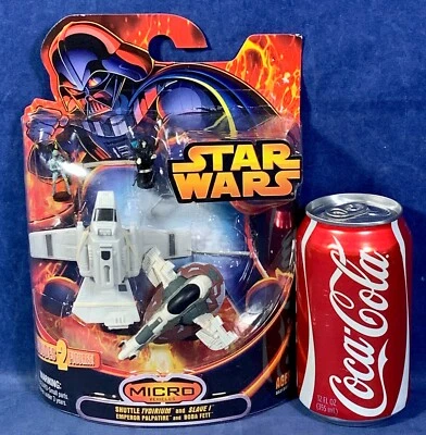 VEHÍCULOS MICRO MÁQUINAS STAR WARS - Esclavo 1 TYDIRIUM SHUTTLE Boba Fett PALPATINE Foto 1 de 4