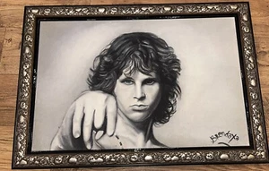Jim Morrison Oil painting On Canvas In Skull Frame By Brendaya Custom Framed. - Picture 1 of 15