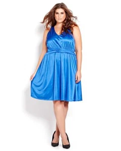 NWT: New Noir Marilyn Cocktail/Party Plus Size Dress in Cobalt Blue Sz: 2X - Bild 1 von 4