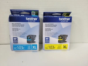 Original Brother Druckerpatronen Cyan & Gelb LC 103 C-Y XL Datum 10/2026 - Bild 1 von 4